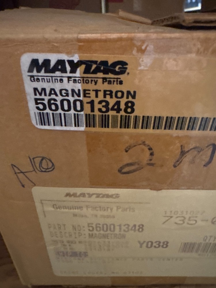 Genuine OEM Maytag 56001348 Microwave Magnetron Assembly Silver