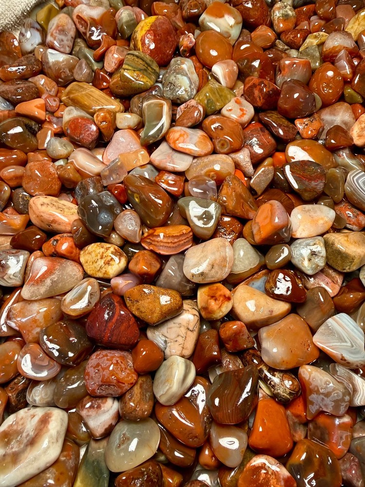 16oz LAKE SUPERIOR AGATE / JASPER MIX POLISHED RANDOM GROUP