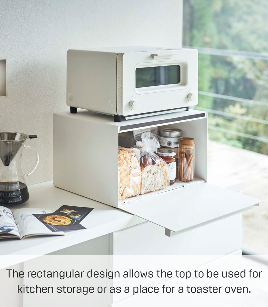 Yamazaki Home TOWER Bread Box -Countertop Bread Storage Container