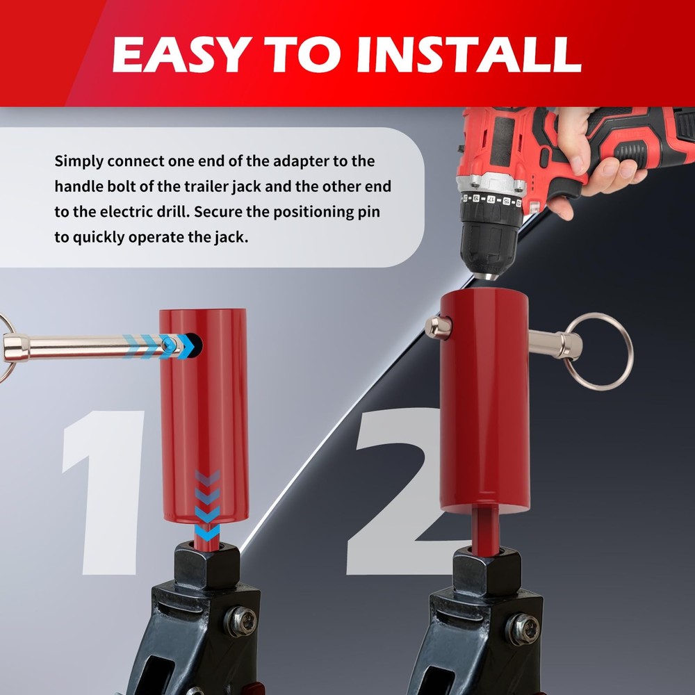 EZ Crank Jack Adapter Tool,Heavy Duty EZ Crank Trailer Jack Drill Adapter for Tr