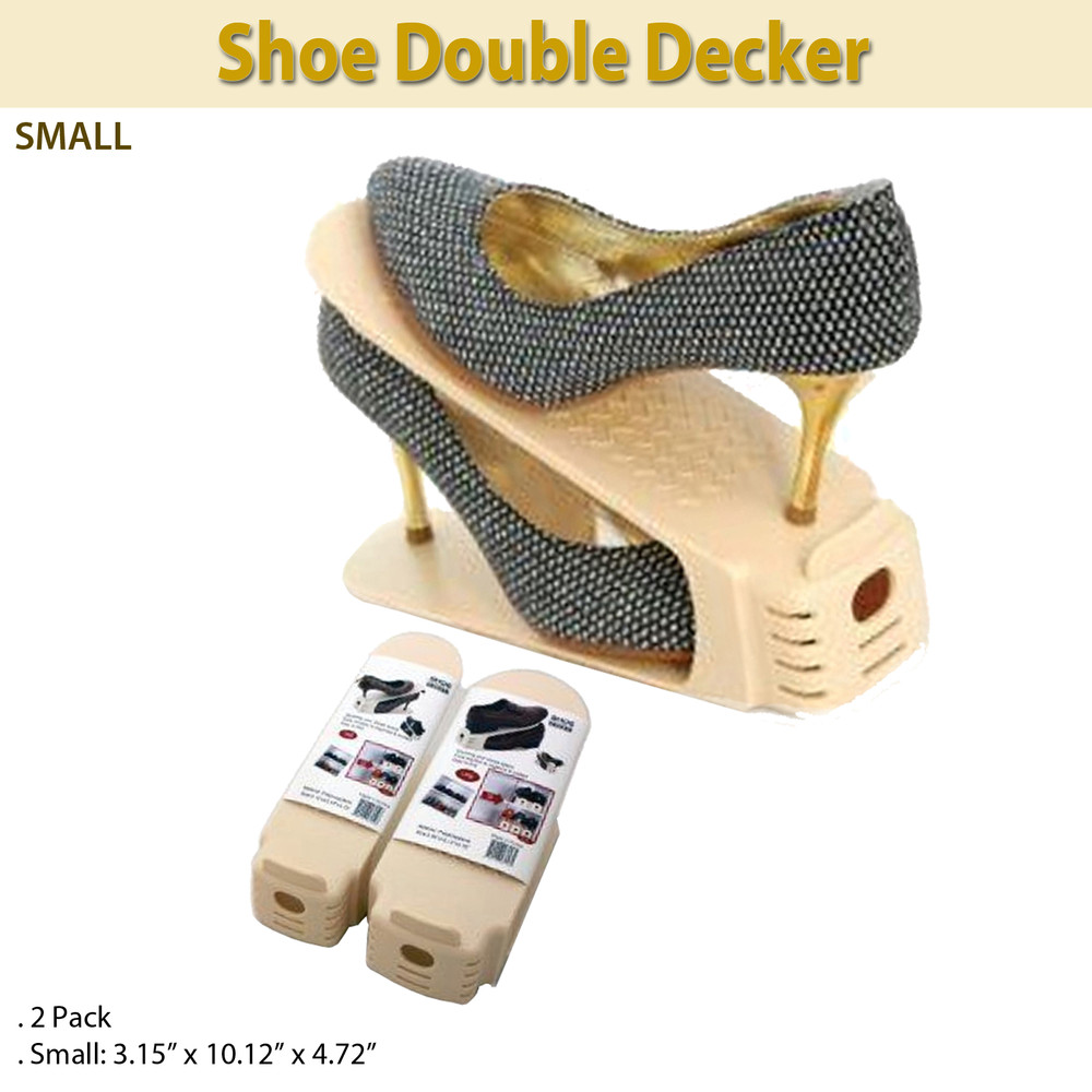 Shoe Double Decker - Efficient Space-Saving Organizer- Small - 2 Pack