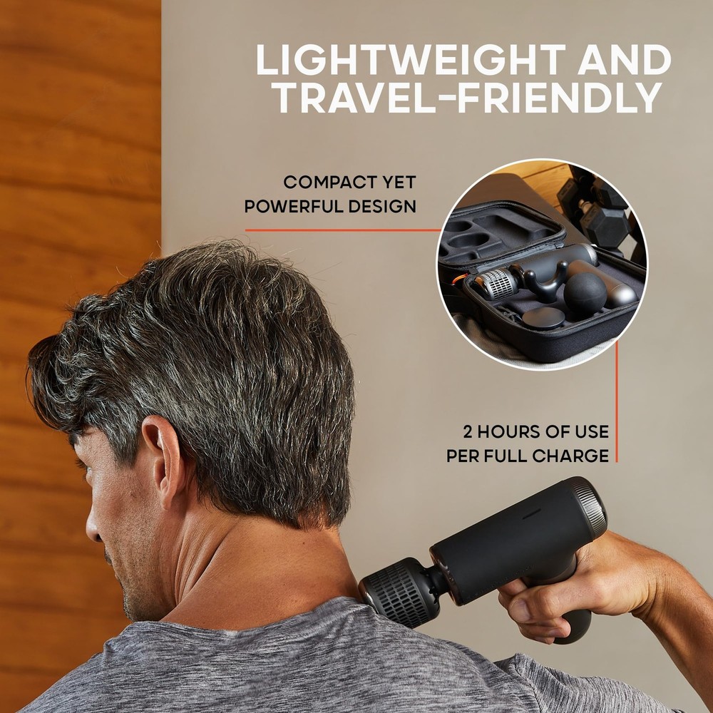 Sharper Image Powerboost Pro+ Hot & Cold Compact Deep Tissue Massage Gun - 6 S