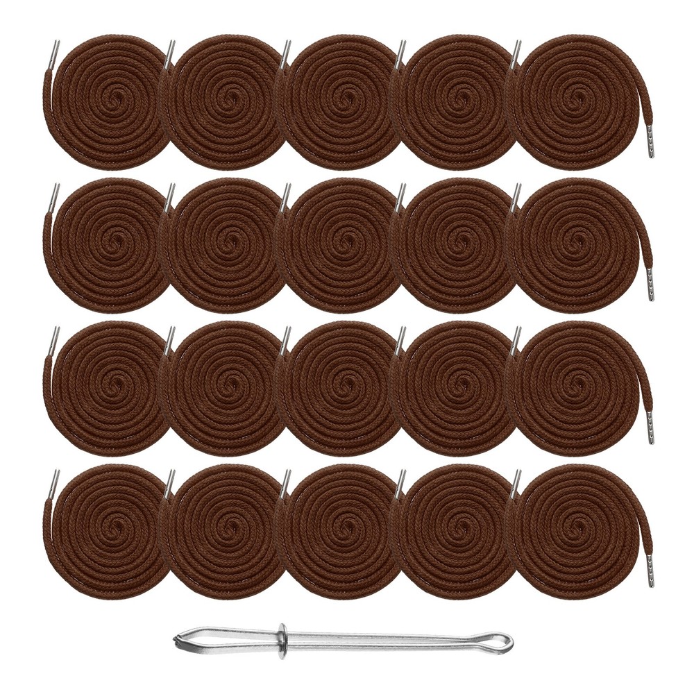 20pcs Drawstring Cords 51" Replacement Drawstring with Threader, Brown