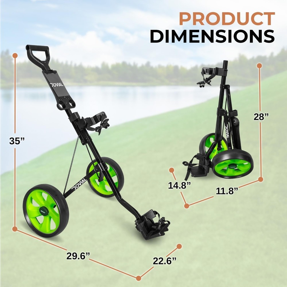Junior 3-Wheel Golf Push Pull Cart – Lightweight Foldable Aluminum