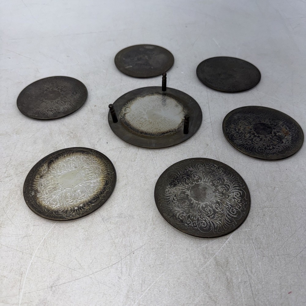 Vintage Coaster Holder W/6 Coasters
