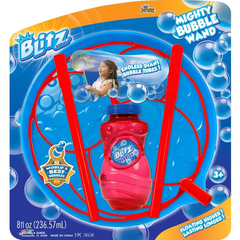 Blitz Bubbles Mighty Bubble Wand Plastic Multicolored 1 pc (6-PACK)