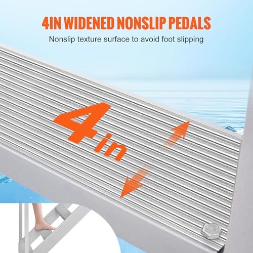 Dock Stairs 4 Steps, 500lbs Load Pool Steps, Adjustable Height NEW-4 Step
