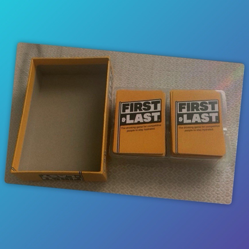 First & Last, Competitive Drinking Card Game - 21+
