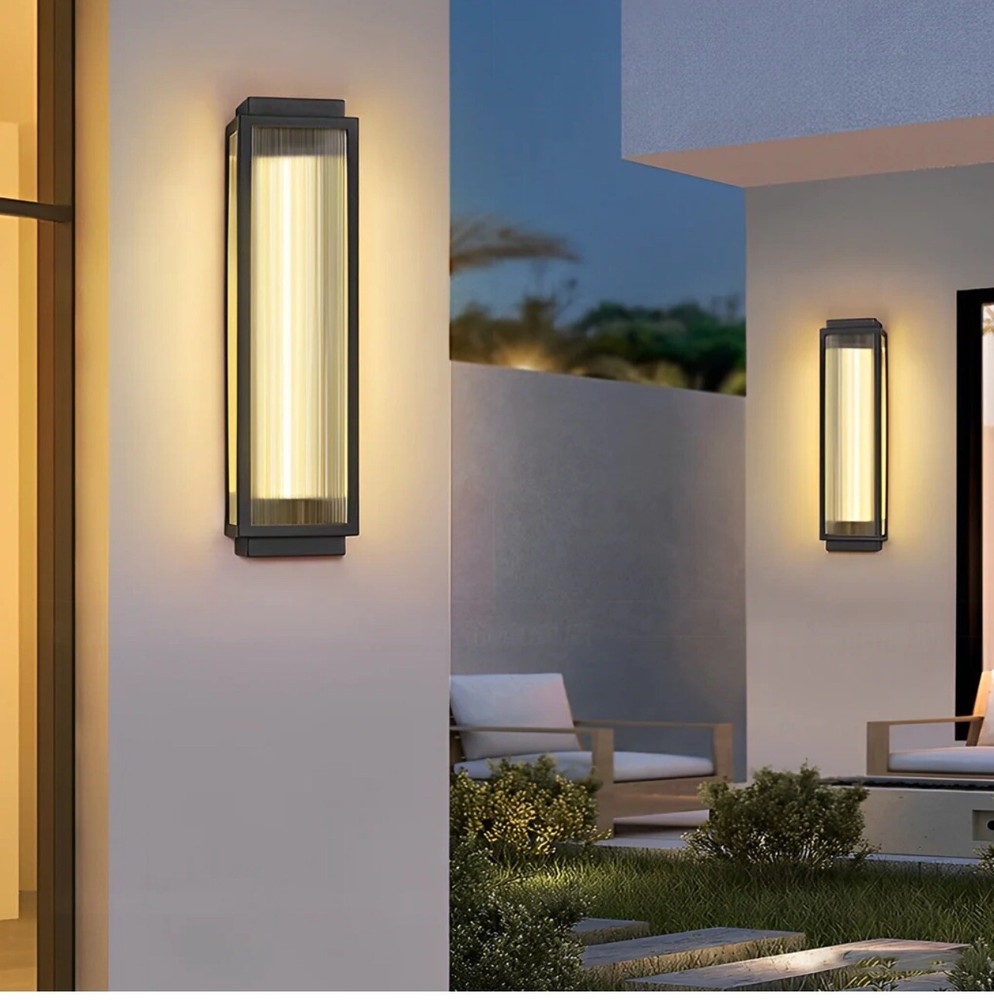 Dazuma rectangular Strip LED Black Modern Outdoor Wall Light