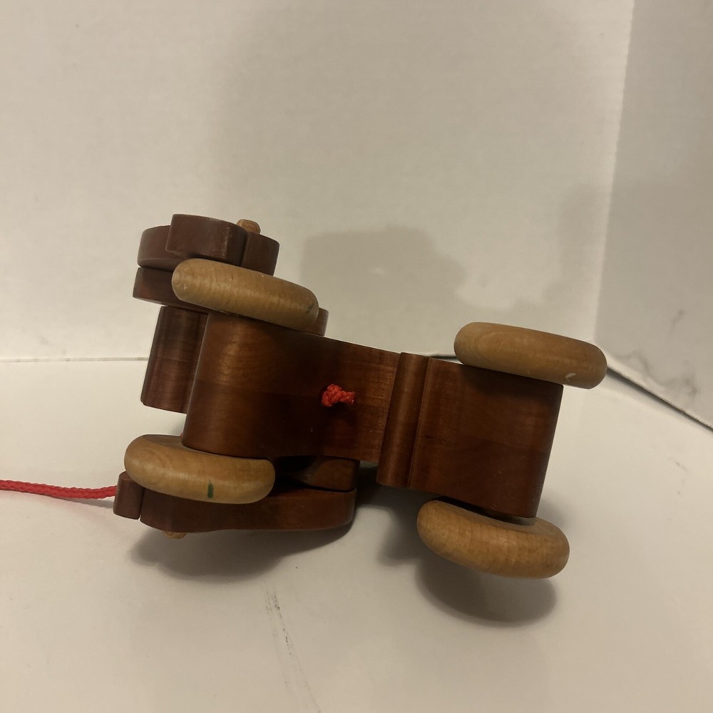 Vintage Wooden Gorilla Pull Roller Toy - Good Condition!