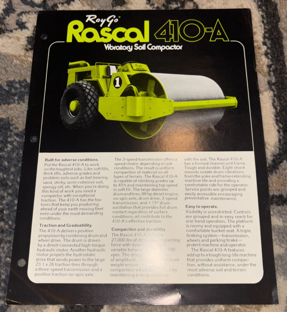 Ray Go Rascal 410-A Vibratory Soil Compactor Brochure AMIL25