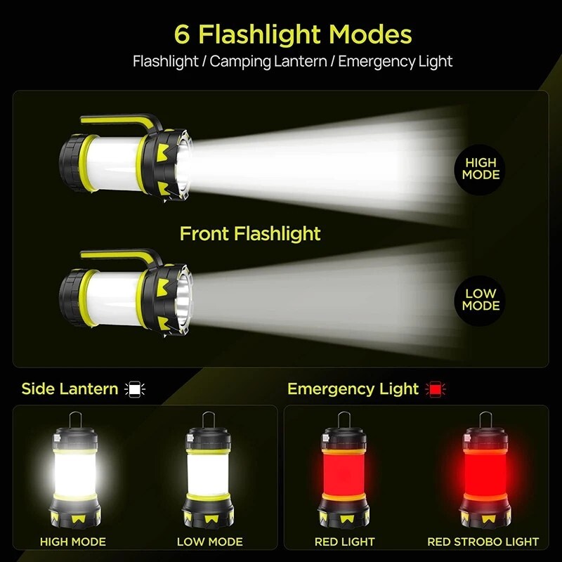 LED Camping Lantern USB Rechargeable Camping Tent Light Lamp Flashlight Portable