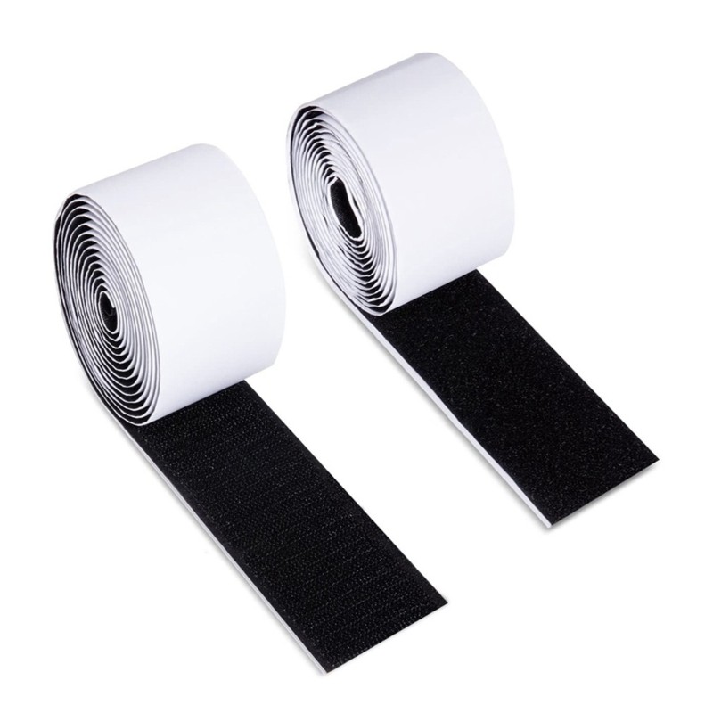 2Pcs Self Adhesive Hook and Tape Wide Double Sided Sticky Back Tape Hook