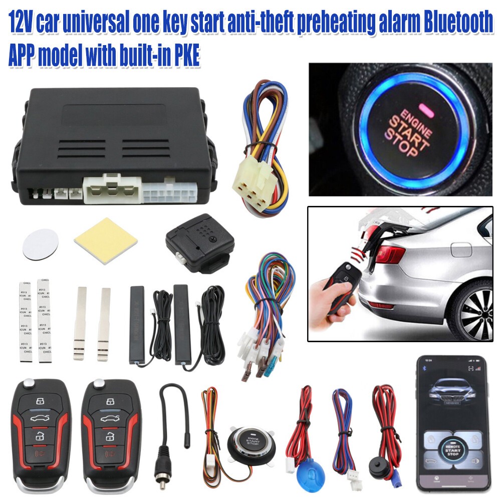 Keyless Entry Engine Start Alarm System Push Button Remote Starter Stop Car