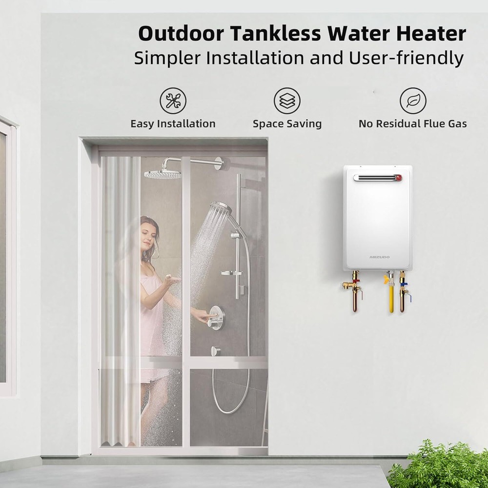 MIZUDO Natural Gas Tankless Water Heater 5.1 GPM 120,000 BTU CSA Outdoor - USED