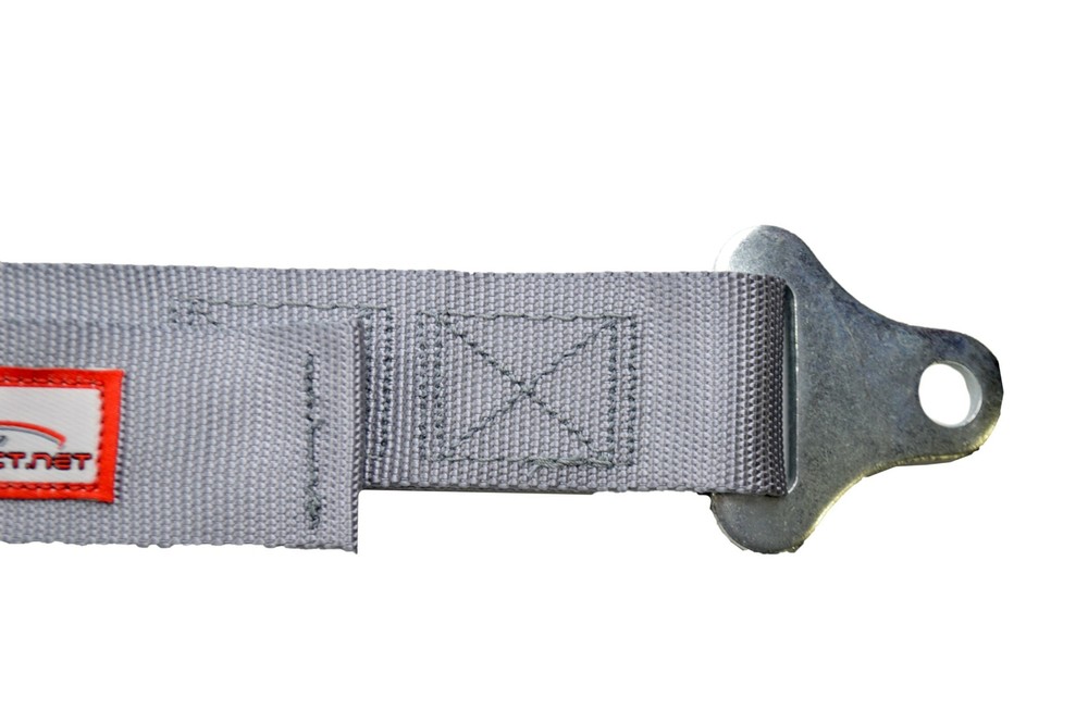 RACERDIRECT GREY 4 POINT 2" SEAT BELT HARNESS PULL DOWN LAP BELTS FLOOR MOUNT