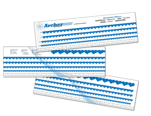 ARCHER BENCH CHAINSAW CHAIN MEASURING CHART SCALE DRIVE LINK COUNTER
