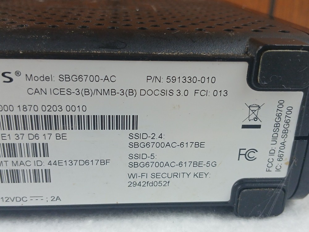 Arris SBG6700AC Modem
