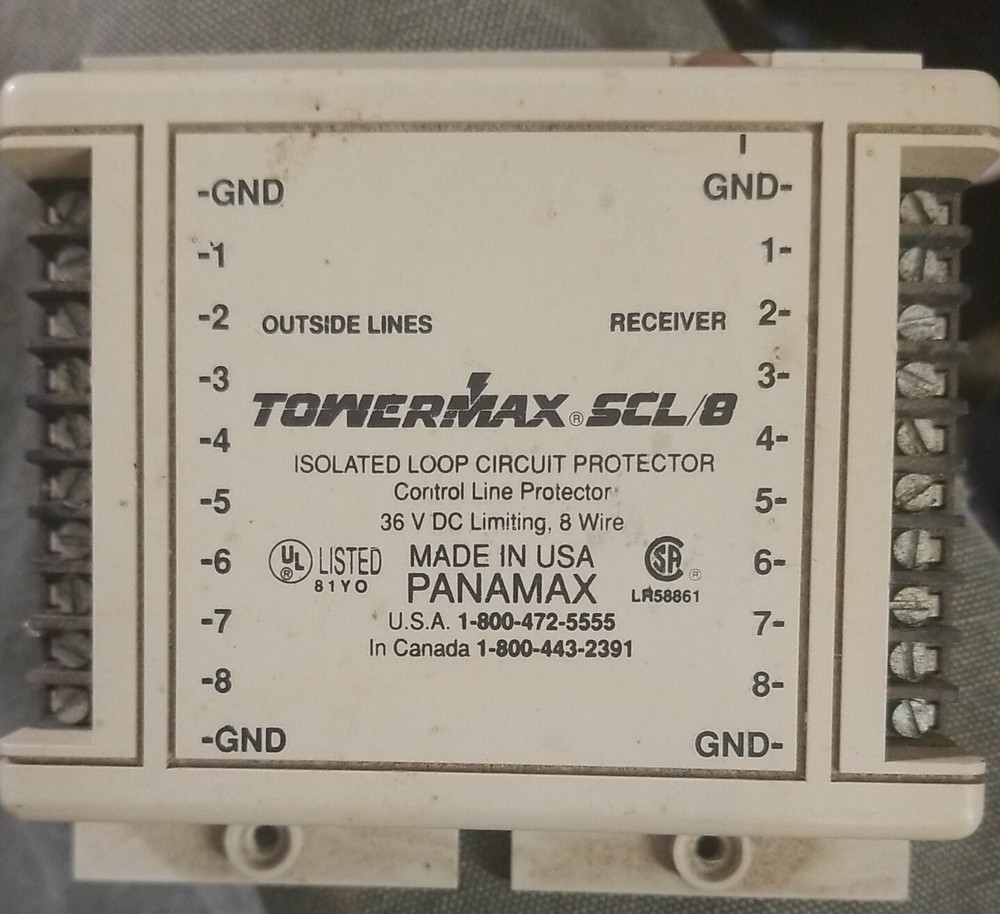 Panamax Towermax SCL/8 Isolated Loop Circuit Protector 36V DC Limiting 8 Wire