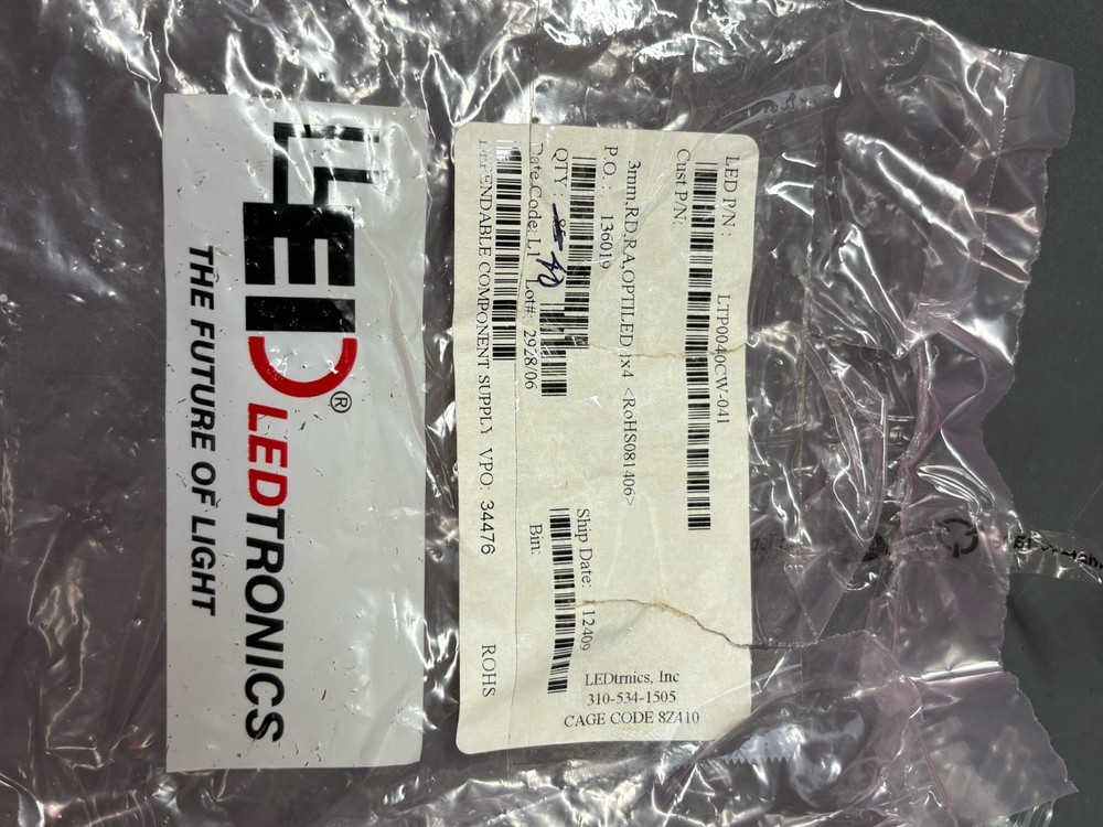 40x LEDtronics LTP0040CW-041 4x LED Module 3mm Indicator Array Panel Mount Clear