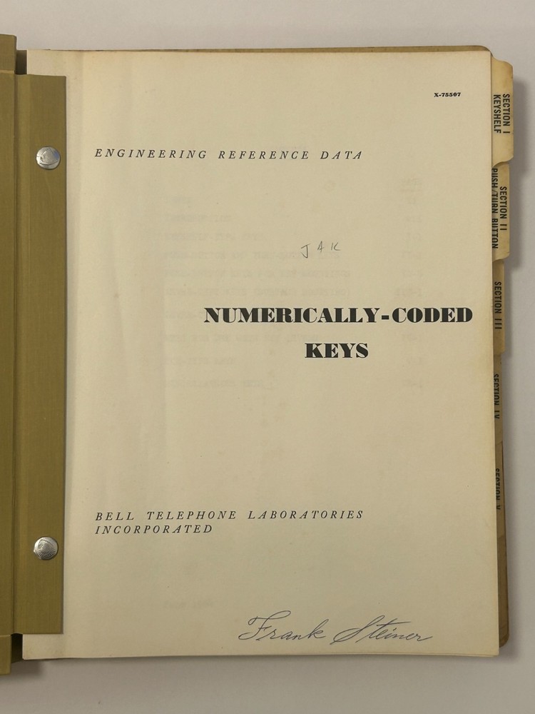 Bell Telephone Laboratories Numerically-Coded Keys Engineering Reference 1964