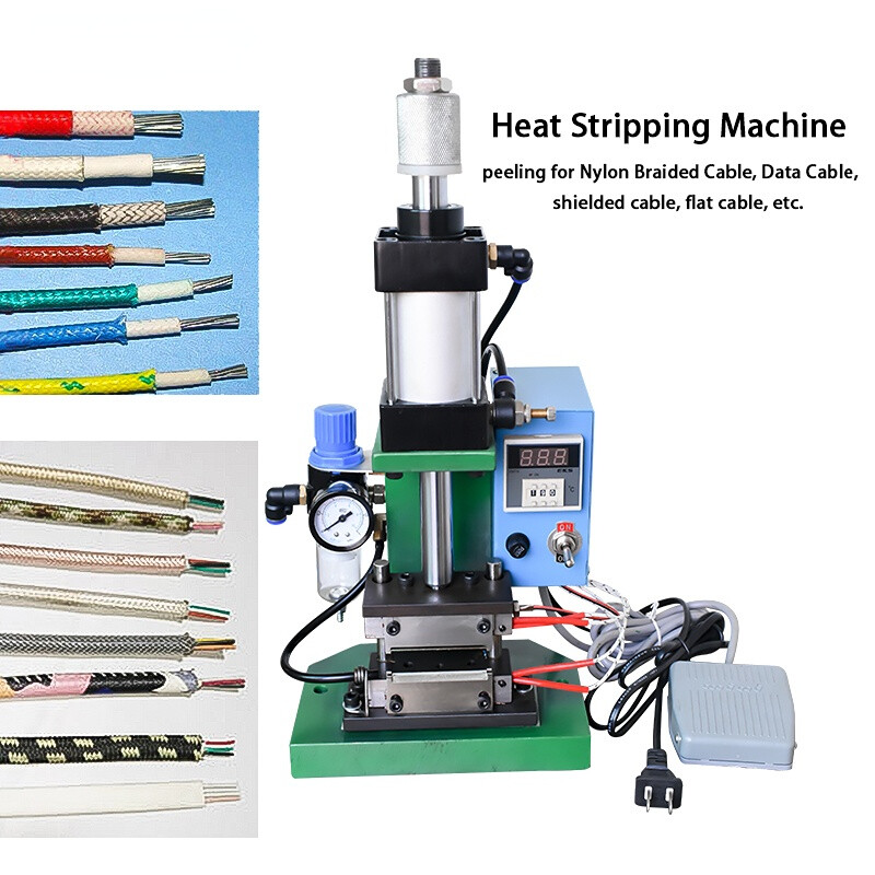 Vertical Pneumatic Heat Stripping Machine Nylon Data Cable Peel