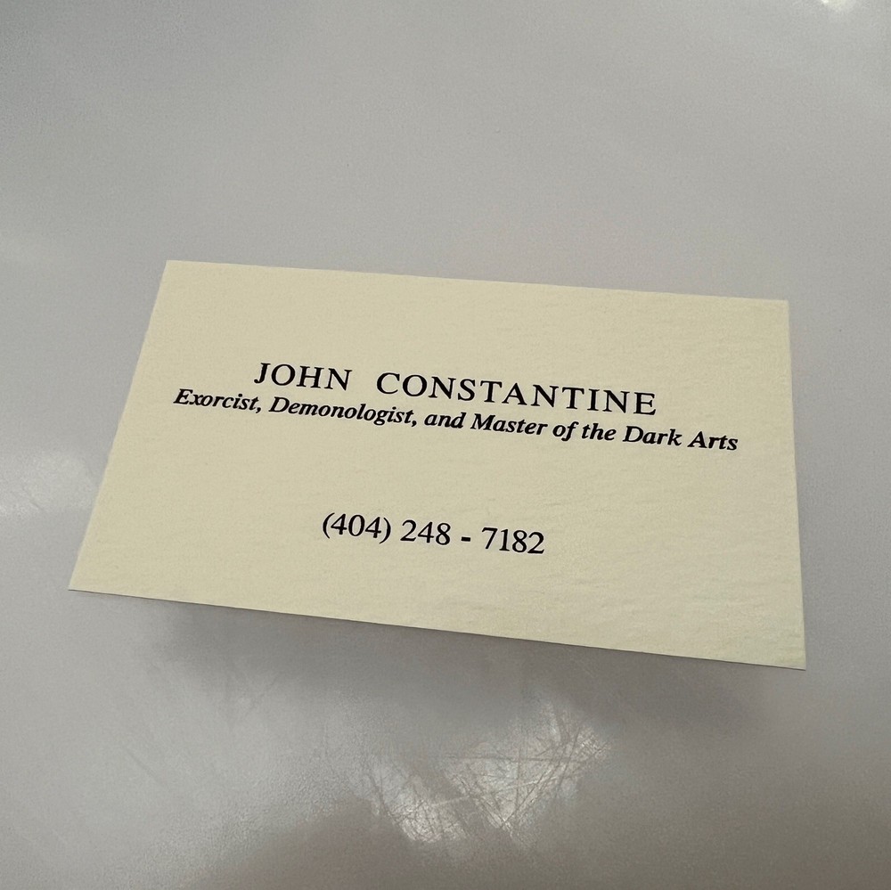 John Constantine Replica Prop Business Card