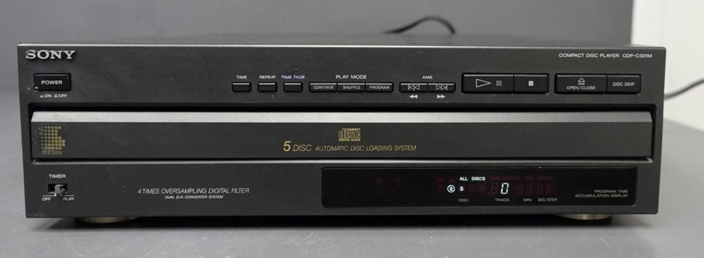 SONY 5-Disc Compact Disc CD Music Player CDP-C301M Tested/Working