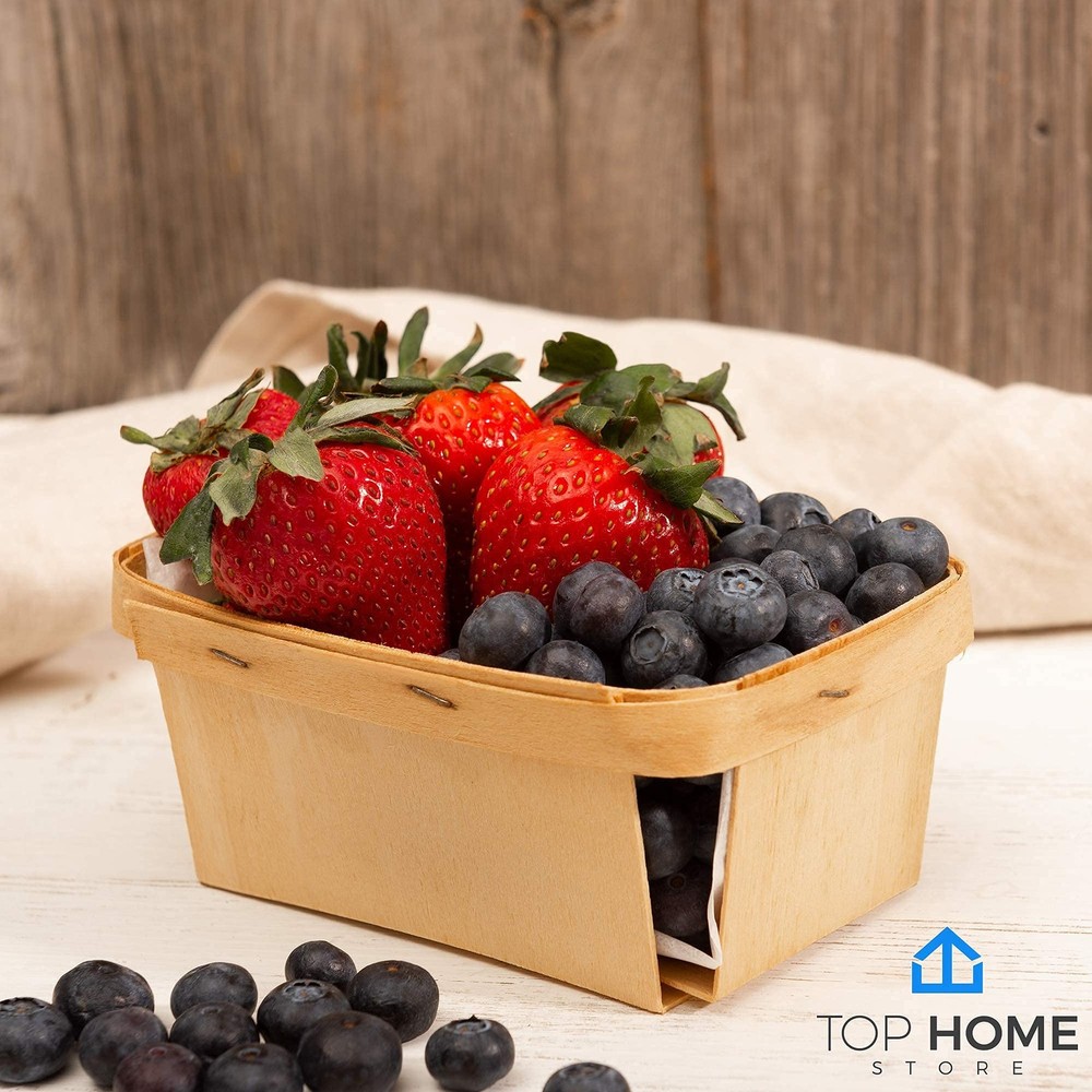 Pint Mini Rectangular Gift Baskets (10 Pack); for Picking Fruit or Arts, Craf...