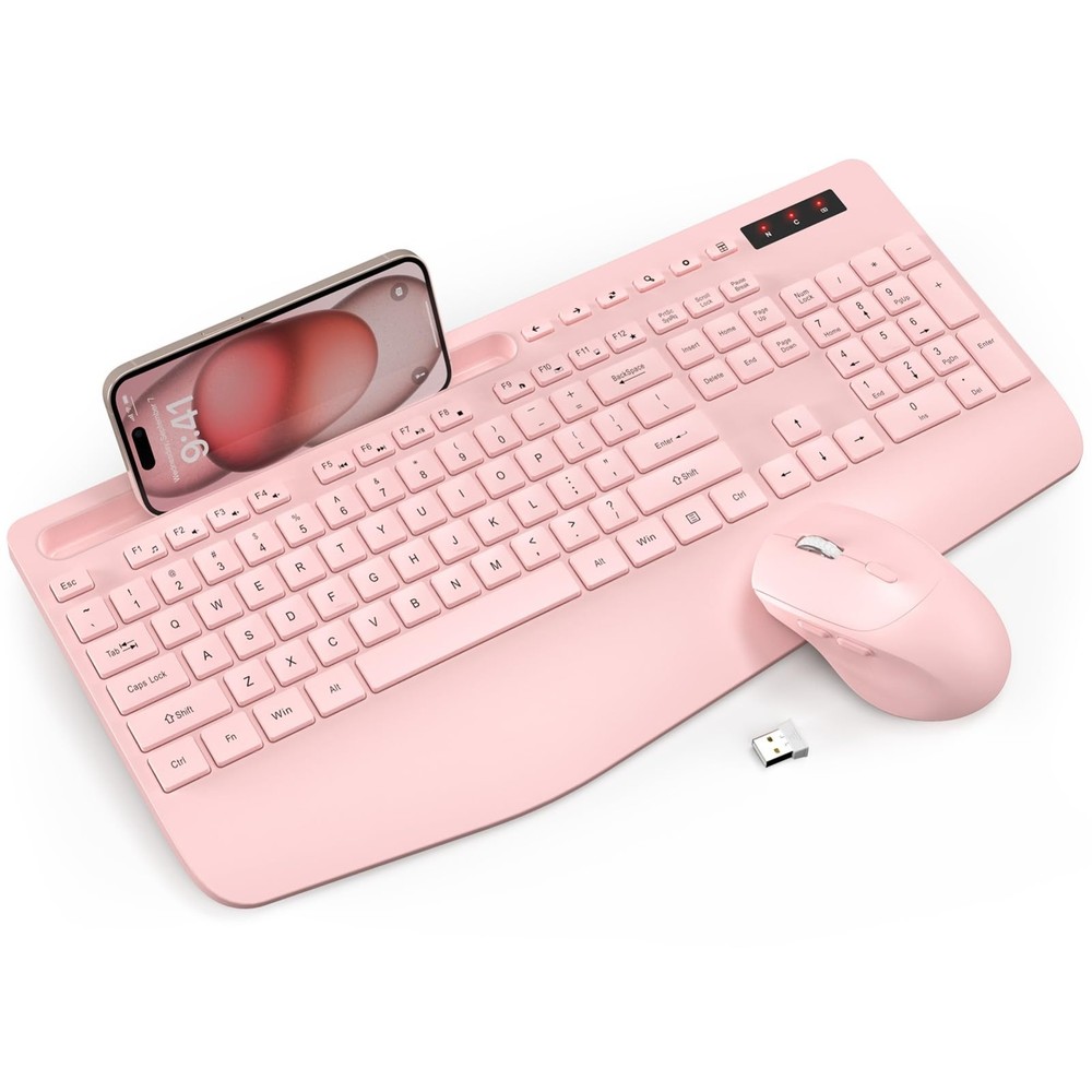 Wireless Keyboard and Mouse Combo - Full-Sized Ergonomic Keyboard -Tested