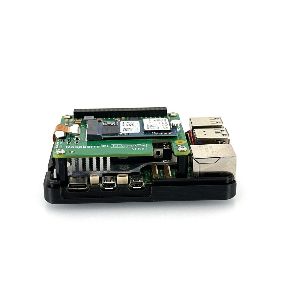 Raspberry Pi 5 Case for Official Raspberry Pi M.2 Hat+, Custom 3D-Printed