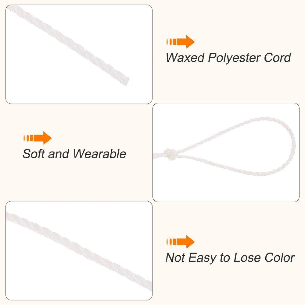 Waxed Cord 0.8mm 60 Yards Wax Bead Thread String Leather Thread Beige