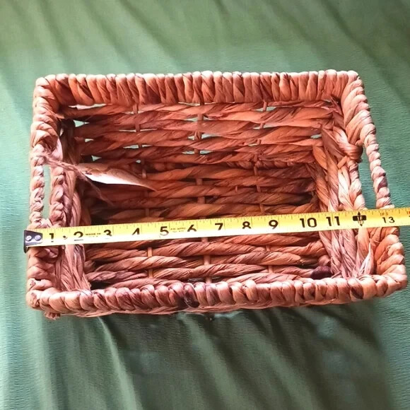 New Handcrafted in Vietnam rectangular Basket with Handles