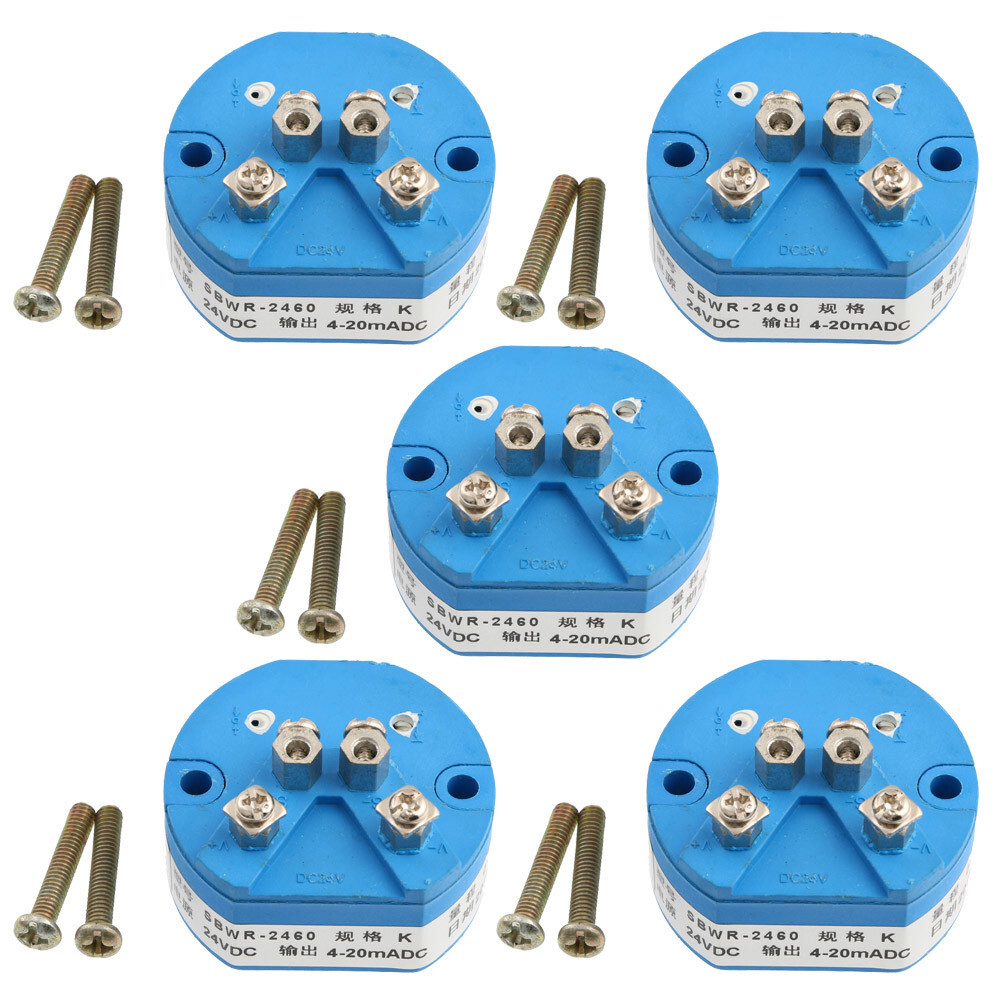 5PCS DC 24V 0-1000℃ K Type Temperature Sensor Transmitter Output 4 -20mA