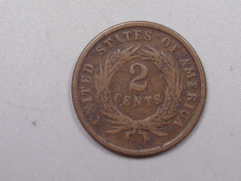 1864 Two Cent 2¢ Piece. #44