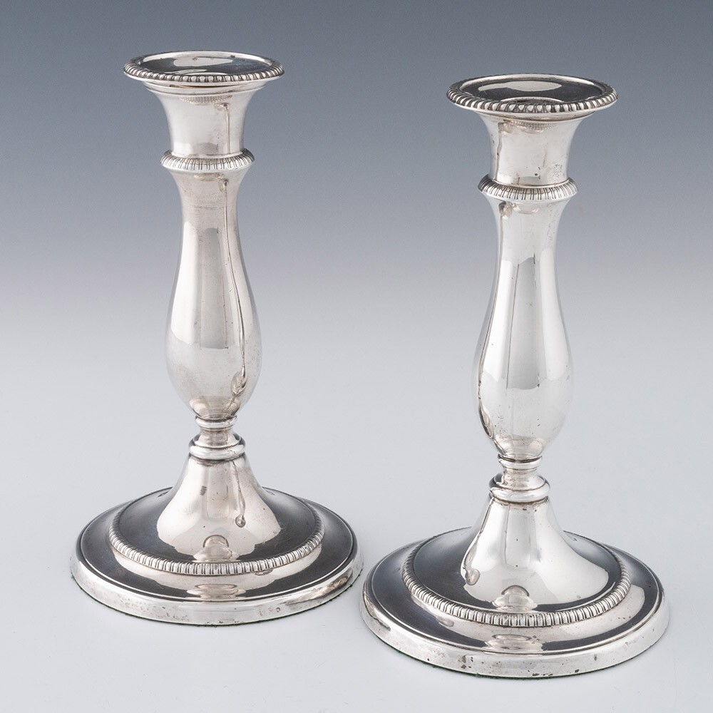 Pair of Regency Silver Candlesticks Sheffield 1811