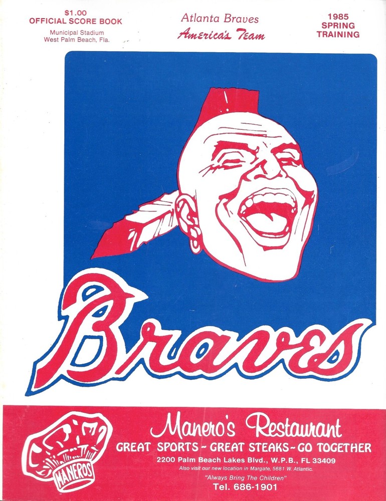 1985 ATLANTA BRAVES  Spring Training  PROGRAM SCOREBOOK  EX