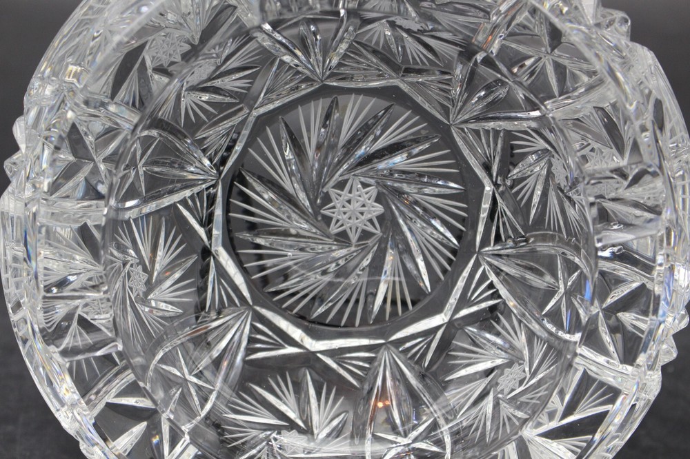 Heavy Crystal Ashtray Starburst Pattern