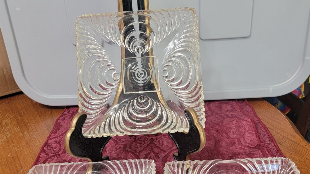 Hazel Atlas Square Glass Candy Dish