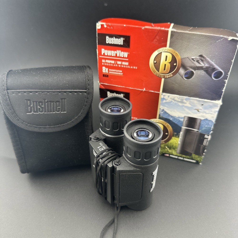 Bushnell 8X21 PowerView Compact Binoculars Foldable Eye Relief Shock Proof