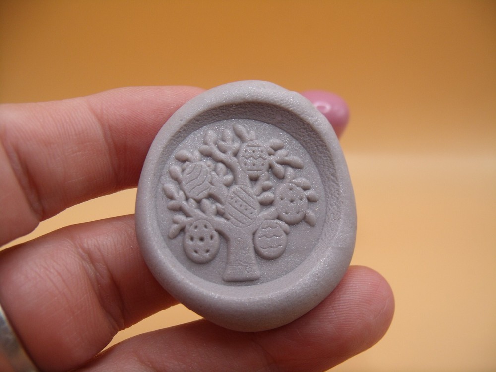 Modern Brass & Wood Easter Egg Tree Sealing Wax Stamp Seal