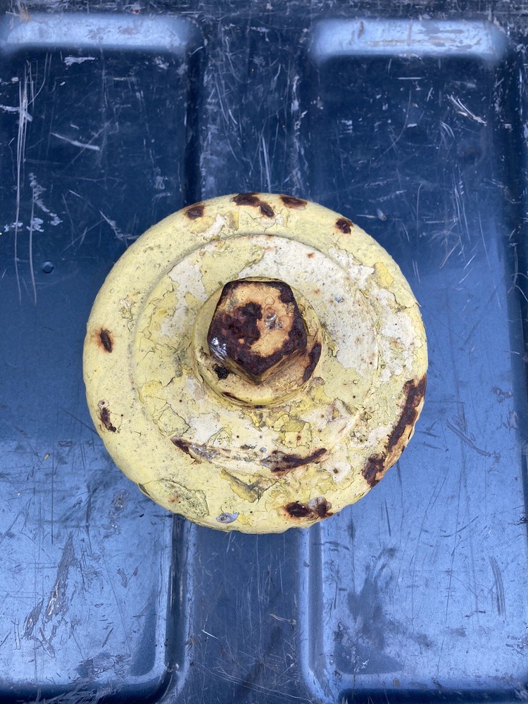 FIRE HYDRANT CAP - YELLOW COLOR - CAST IRON