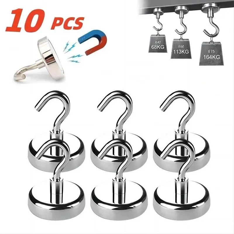 10PCS Strong Magnet Hooks Multi-Purpose Storage Hooks Home Kitchen Bar Storage