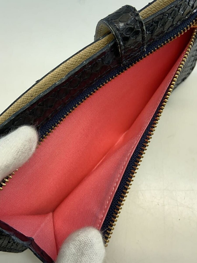 A.D.M.J. Long Wallet Leather GRN Plain Men's