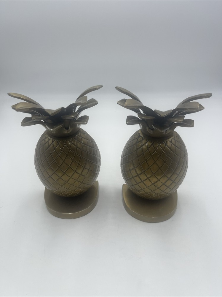 Brass Pineapple Bookends Pair