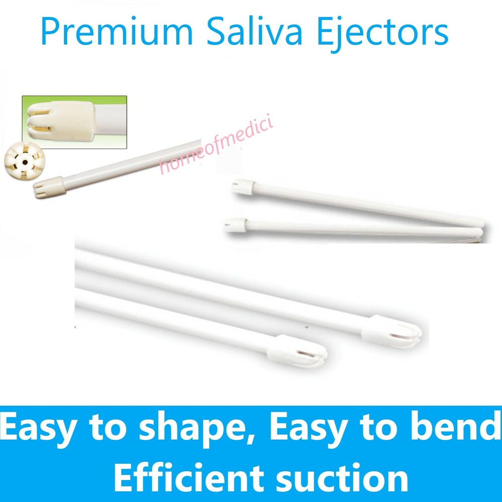 1000 (10 Bag) White Clear Dental Saliva Ejectors Ejector Disposable Suction Tips
