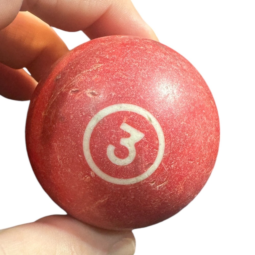 VTG Billiard Pool Ball - Circle Solid Red #3 - 2 1/4" Diameter