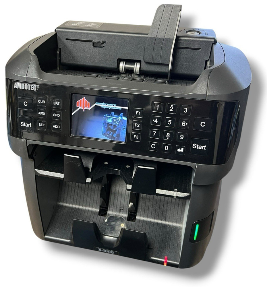 Amrotec X1000 Dollar Bill Counter - TESTED w/ POWER CORD (Broken Note Guide)