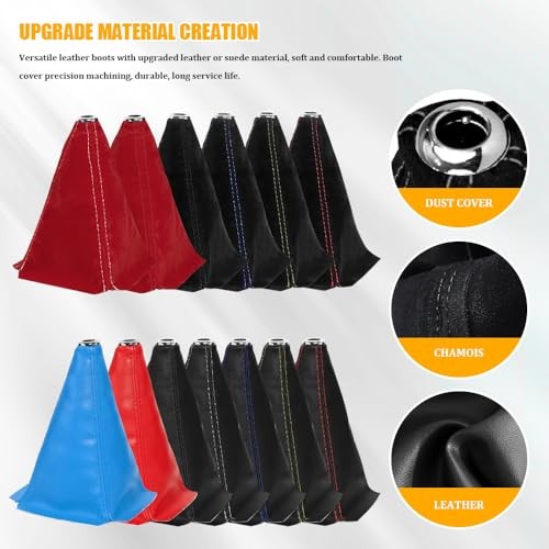 Car Shift Knob Dust Cover, Car Shift Boot, Leather Gear Shift Black/Suede