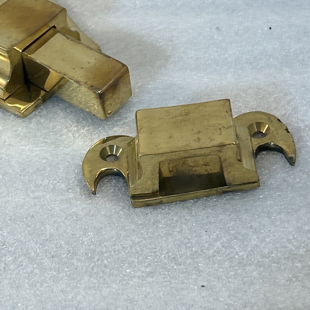 Vintage Ornate Solid Brass Surface Bolt Door Latch Fleur-de-Lis Slide Lock 10.5”